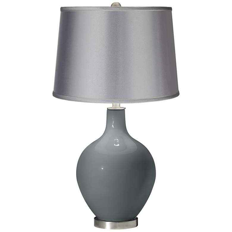 Image 1 Software - Satin Light Gray Shade Ovo Table Lamp
