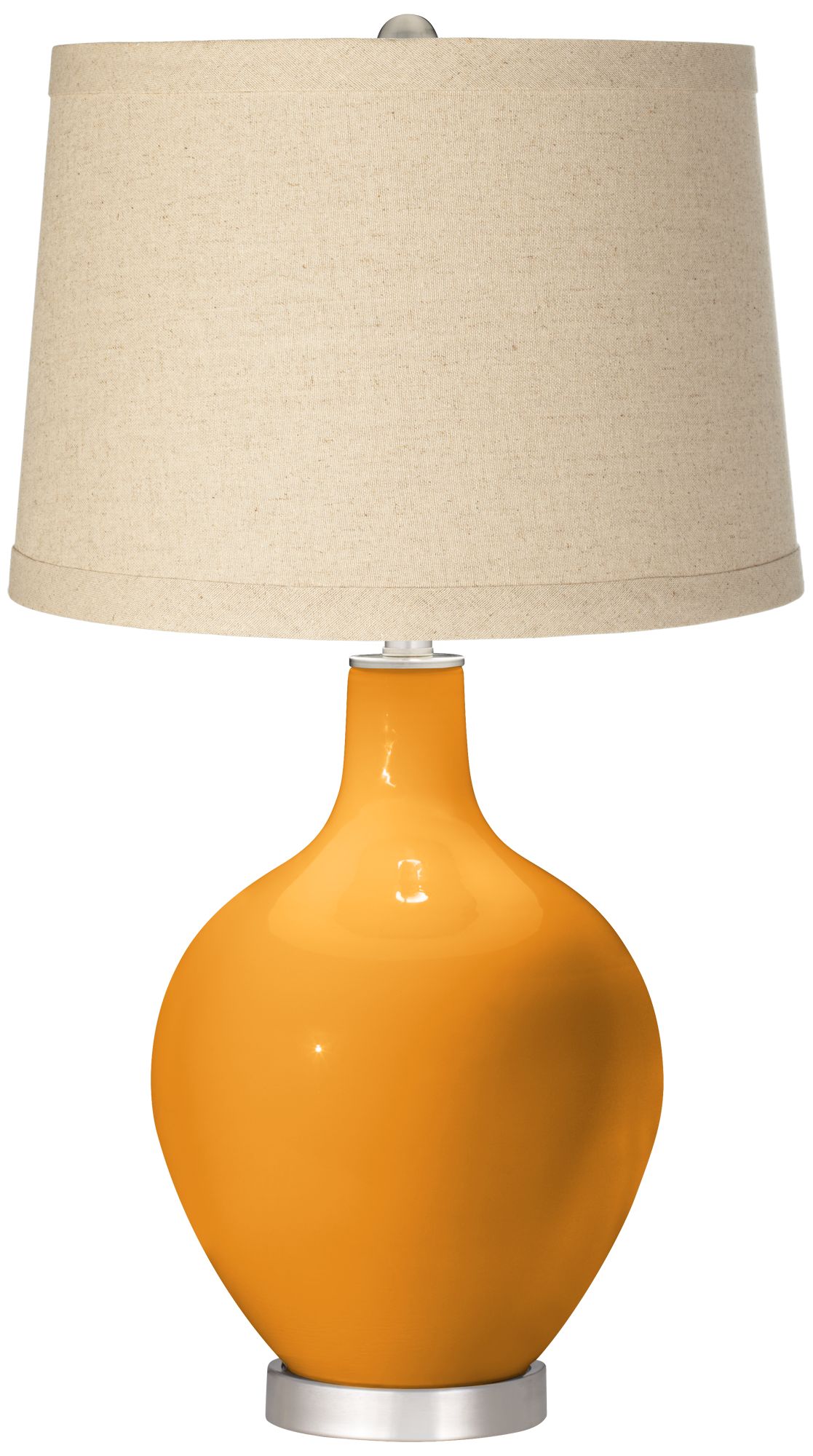 Carnival Oatmeal Linen Shade Ovo Table Lamp
