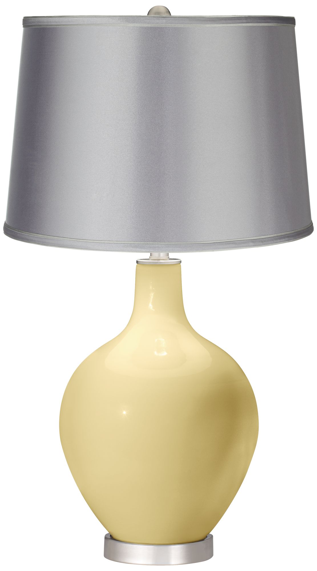 Butter Up - Satin Light Gray Shade Ovo Table Lamp