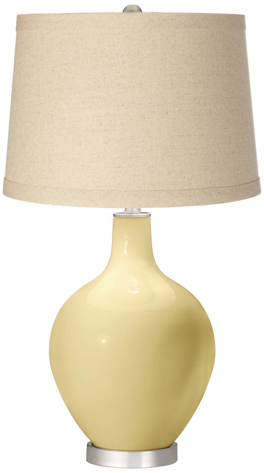 Butter Up Oatmeal Linen Shade Ovo Table Lamp