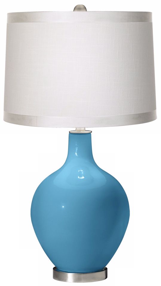 Jamaica Bay White Drum Shade Ovo Table Lamp 28P84 Lamps Plus