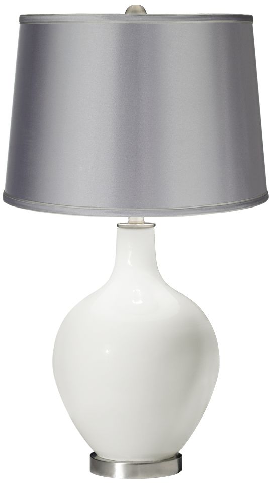 Winter White - Satin Light Gray Shade Ovo Table Lamp