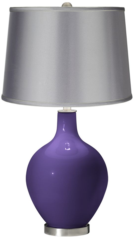 Izmir Purple - Satin Light Gray Shade Ovo Table Lamp