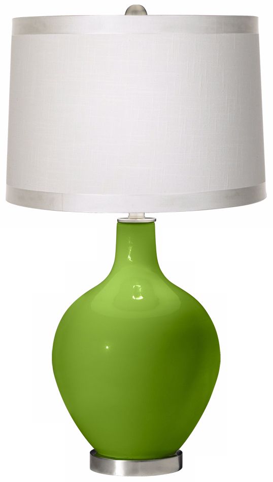 Rosemary Green White Drum Shade Ovo Table Lamp 28T12 Lamps Plus
