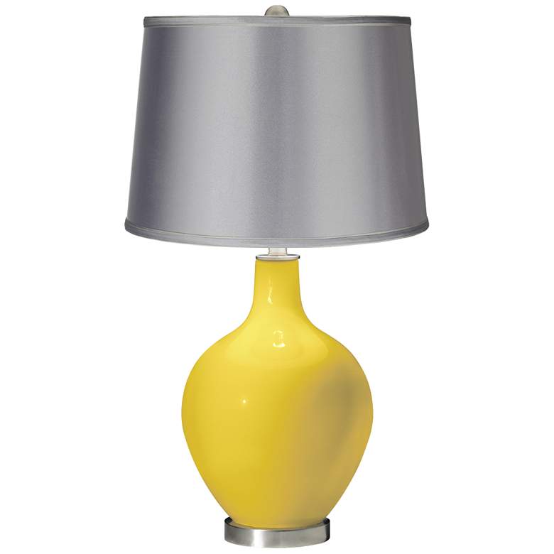 Image 1 Lemon Zest - Satin Light Gray Shade Ovo Table Lamp