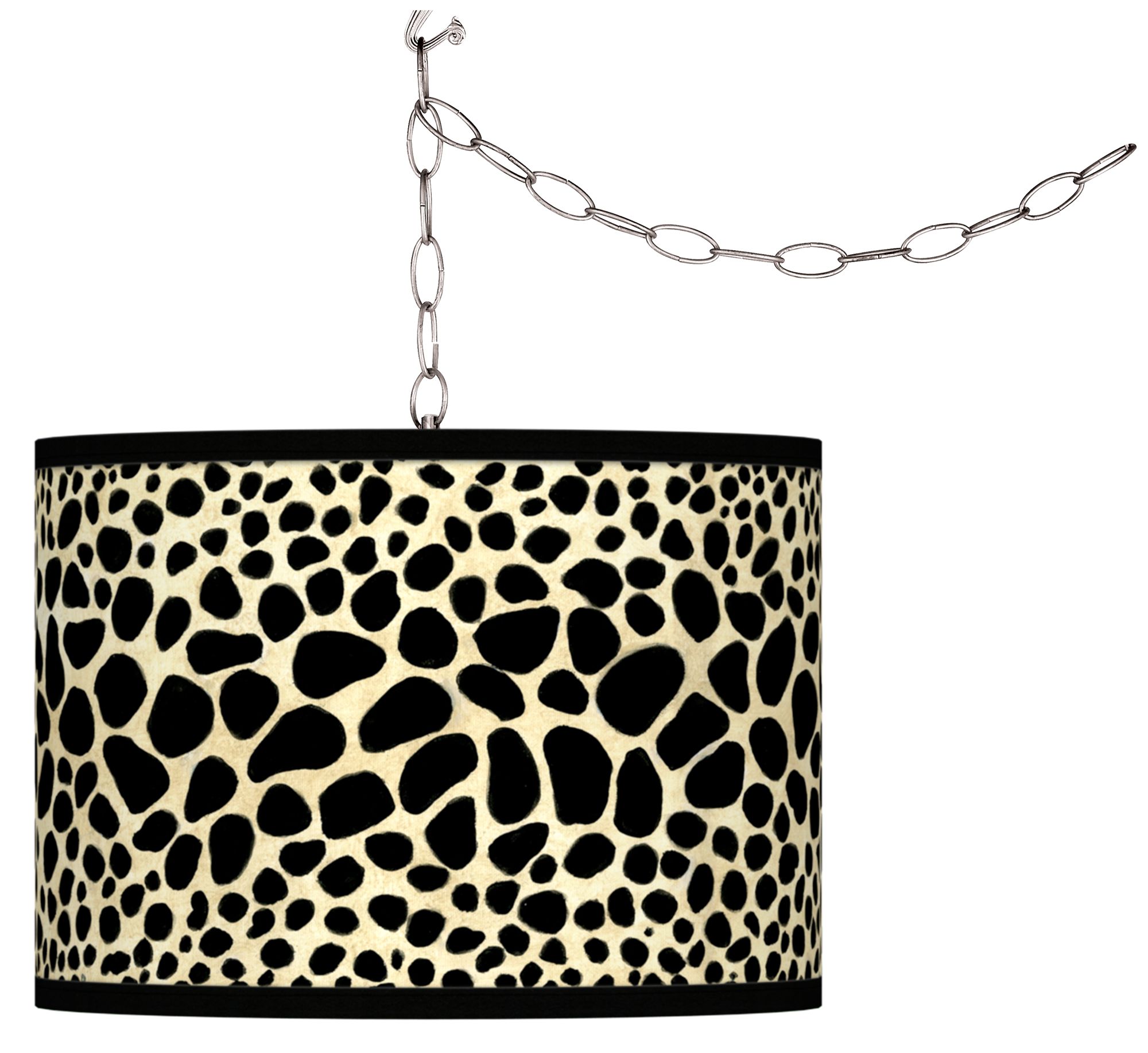 Leopard Giclee Glow Plug-In Swag Pendant