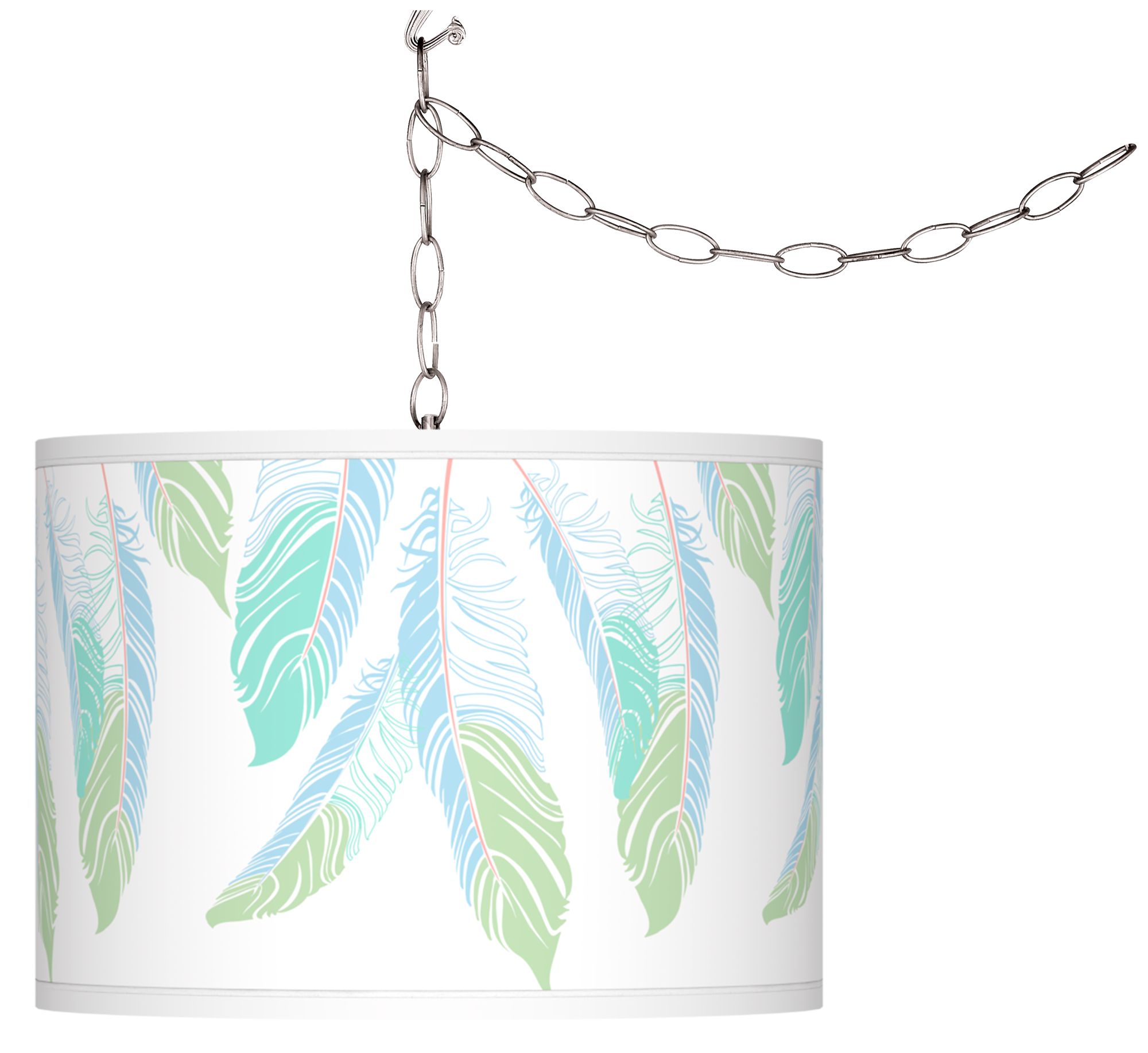 Light as a Feather Giclee Glow Plug-In Swag Pendant