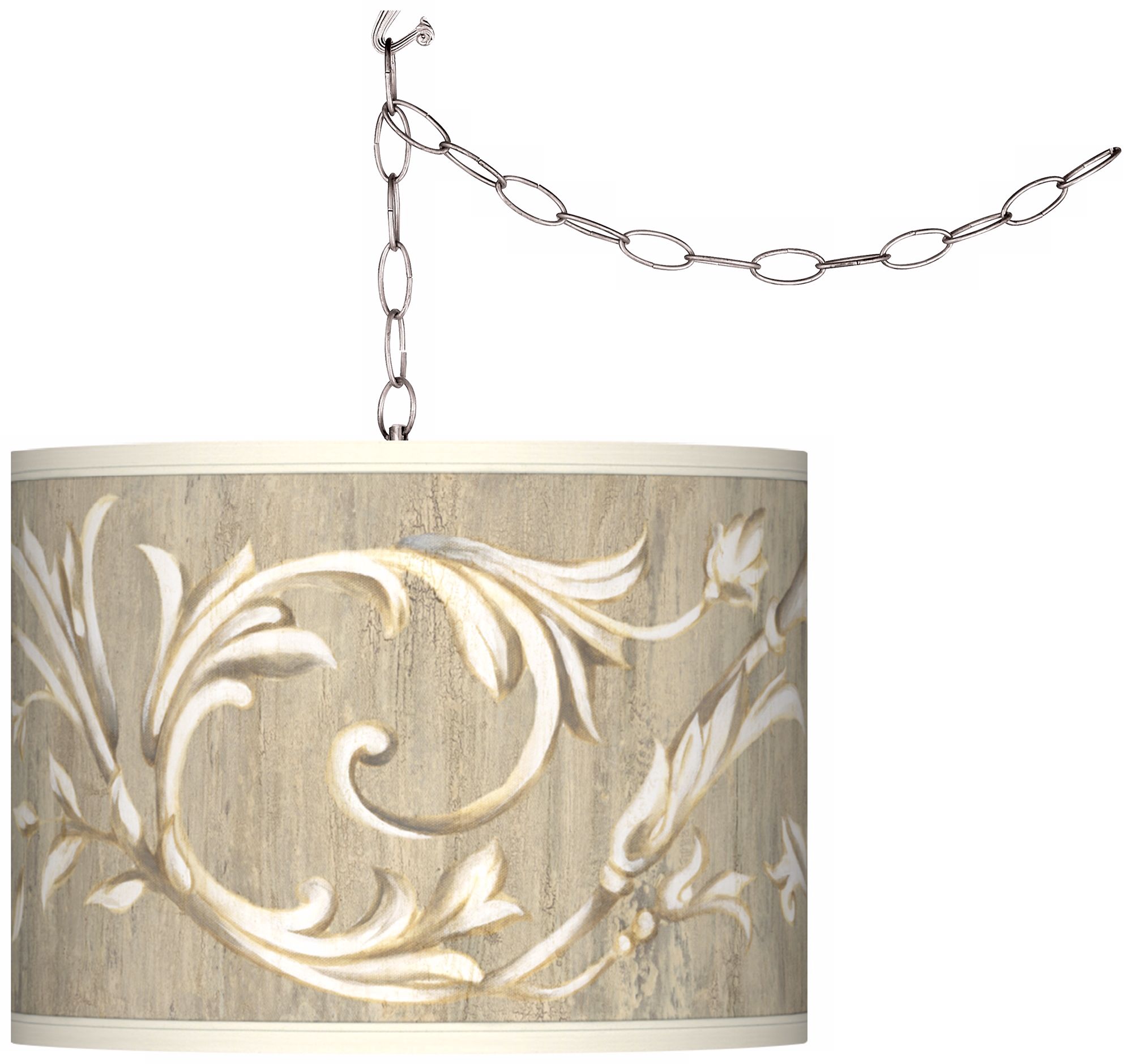 Laurel Court Giclee Glow Plug-In Swag Pendant