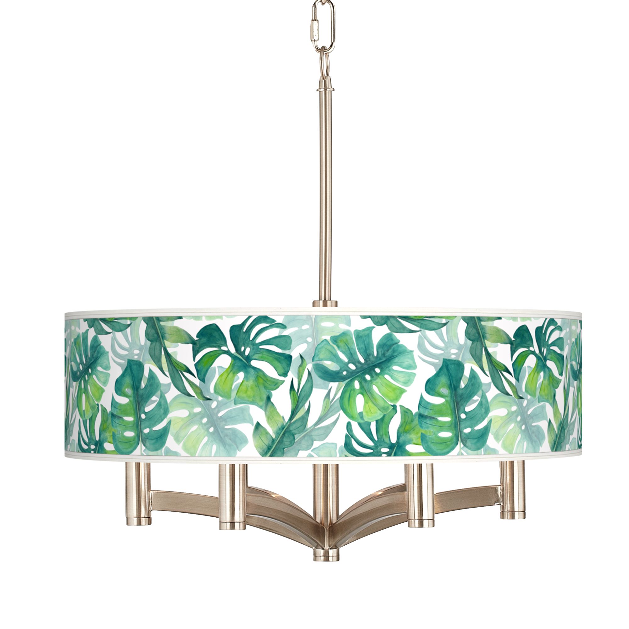 Tropica Ava 6-Light Nickel Pendant Chandelier