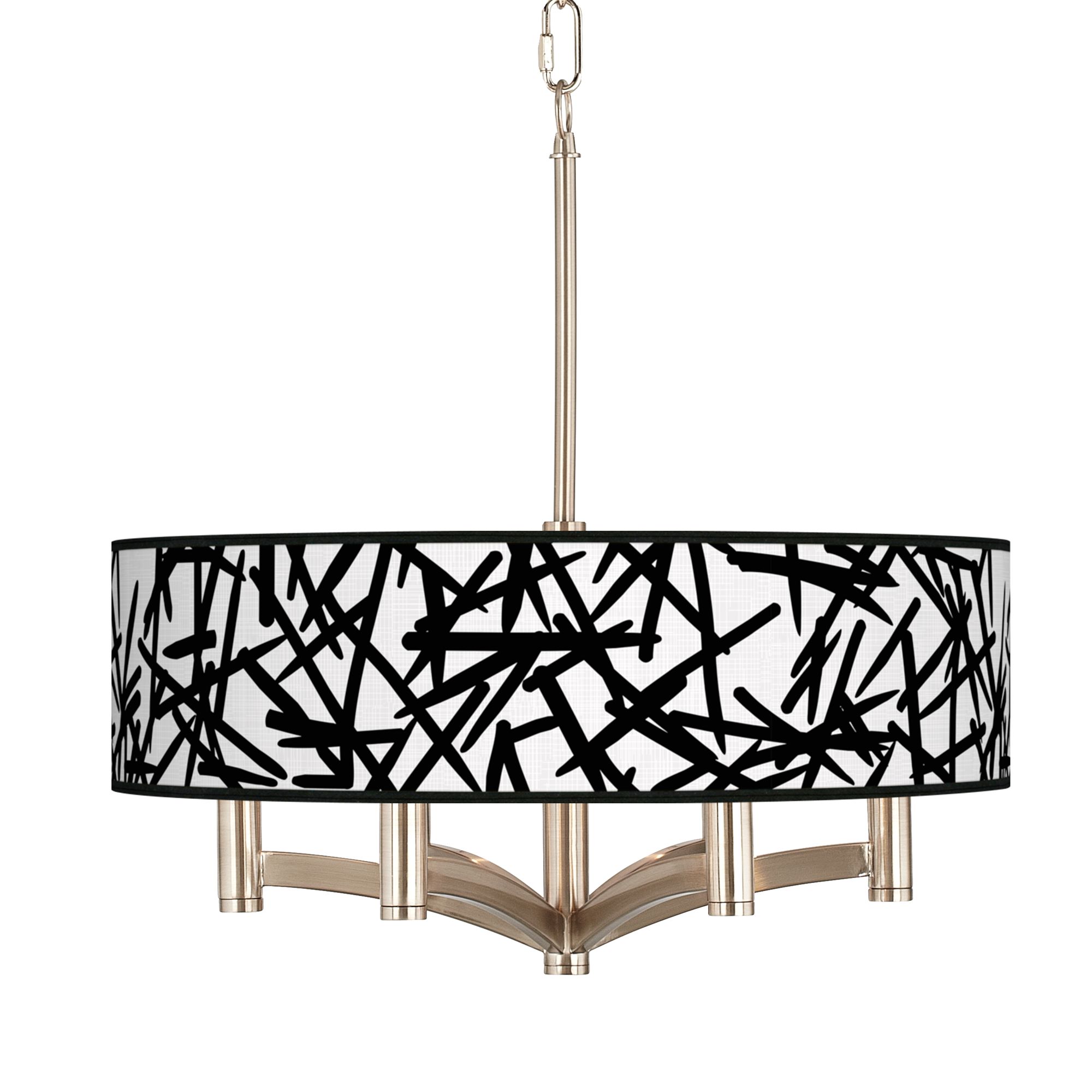 Sketchy Ava 6-Light Nickel Pendant Chandelier