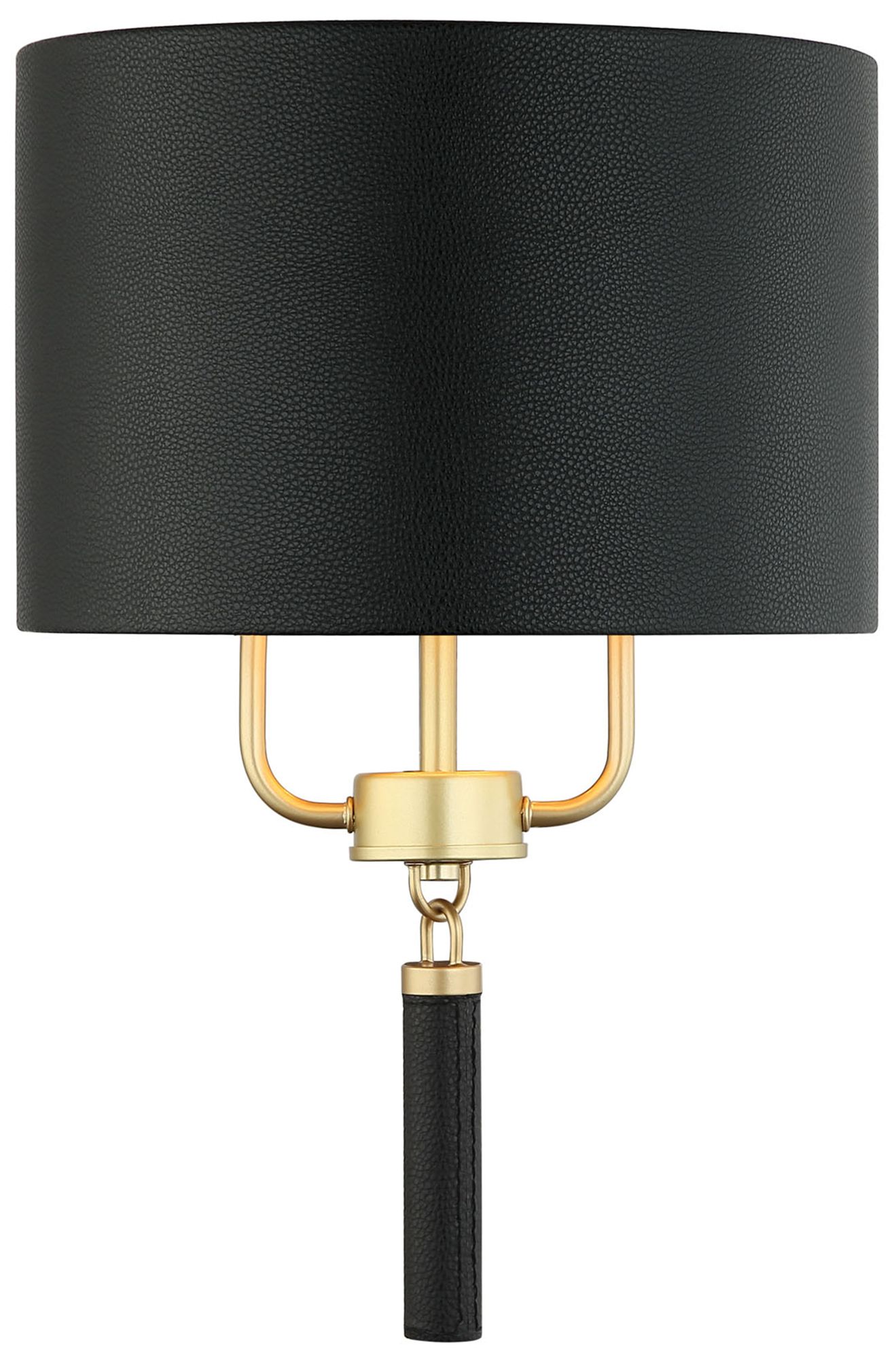Varaluz Secret Agent 18"h Gold And Black Leather 2-light Wall Sconce