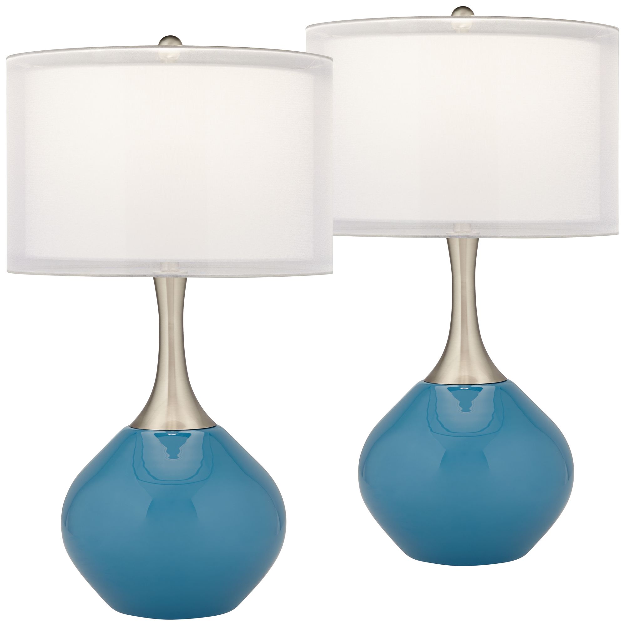 Swift Blue Modern Glass Table Lamps Set of 2
