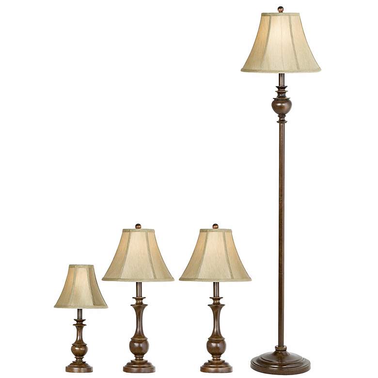 Image 3 Traditional Font Table and Floor Lamps Set of 4