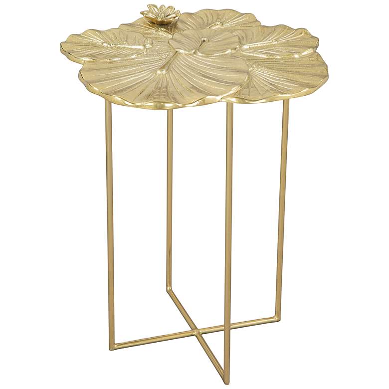 Image 1 Zuo Lotus 16 3/4" Wide Gold Side Table
