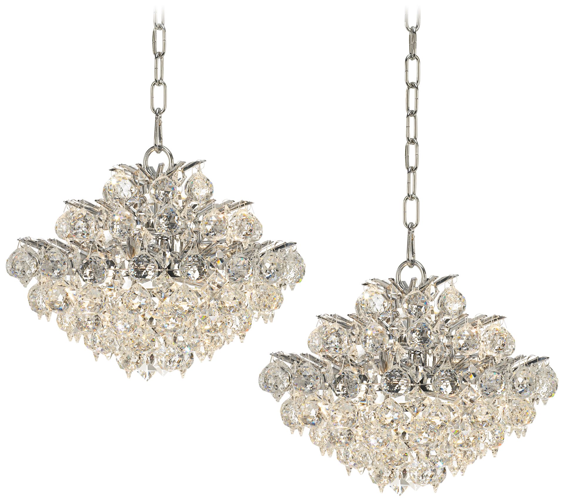 Essa 12" Wide Chrome 2-Light Swag Chandelier