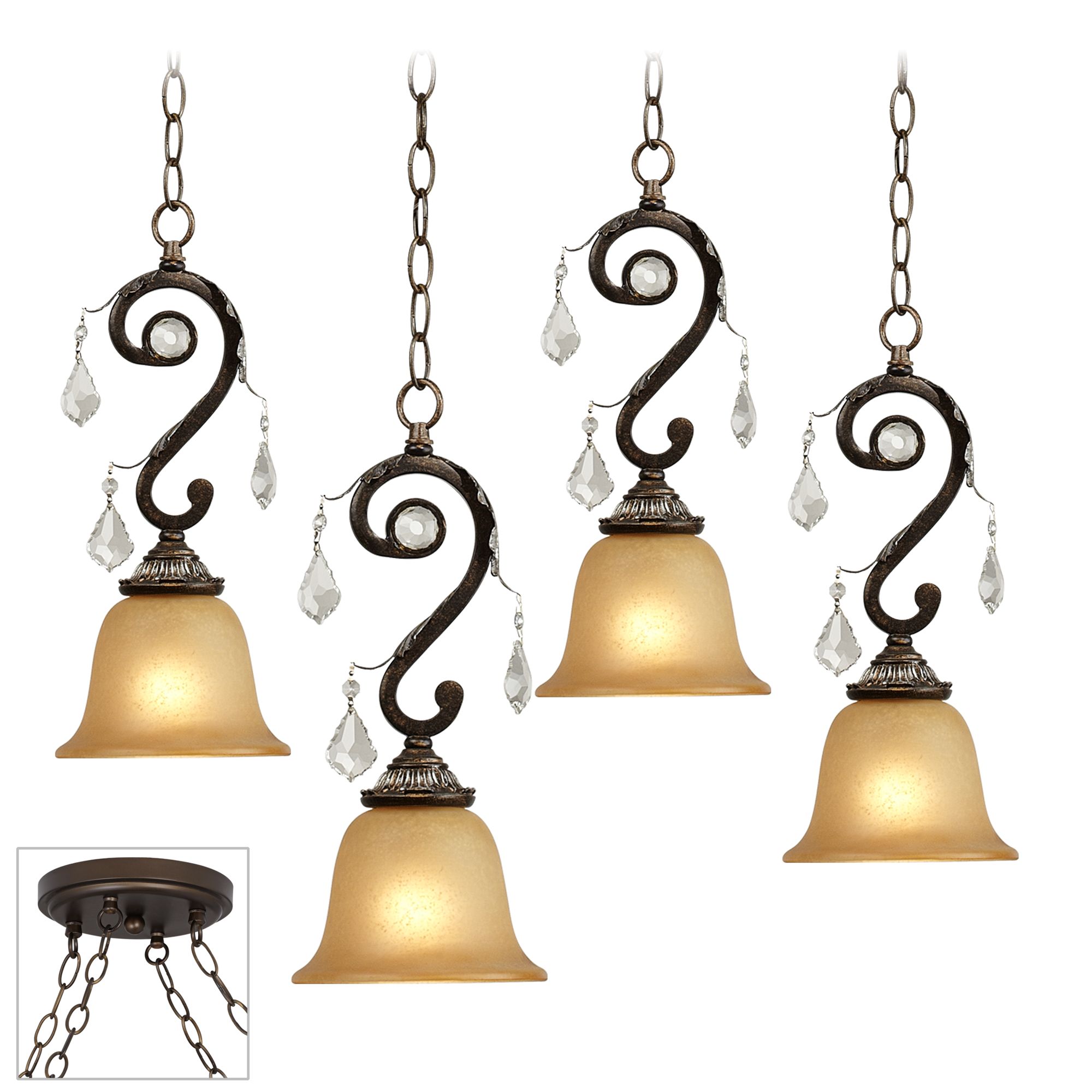 Kathy Ireland Rama de Luces Bronze 4-Light Multi Pendant