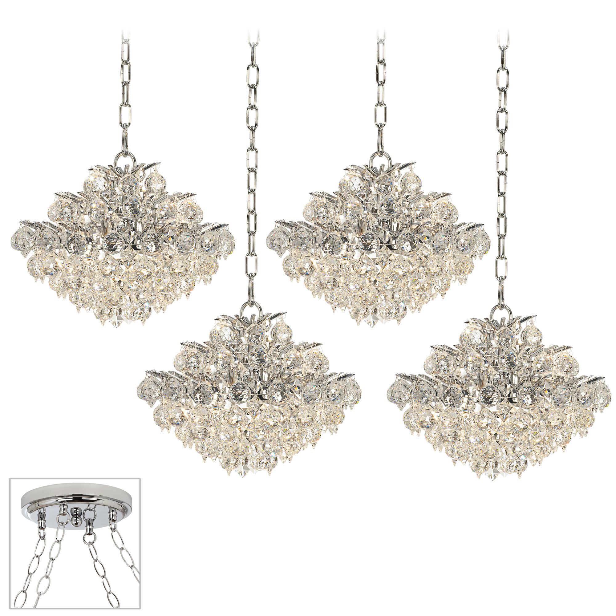 Essa 12" Wide Chrome 4-Light Swag Chandelier