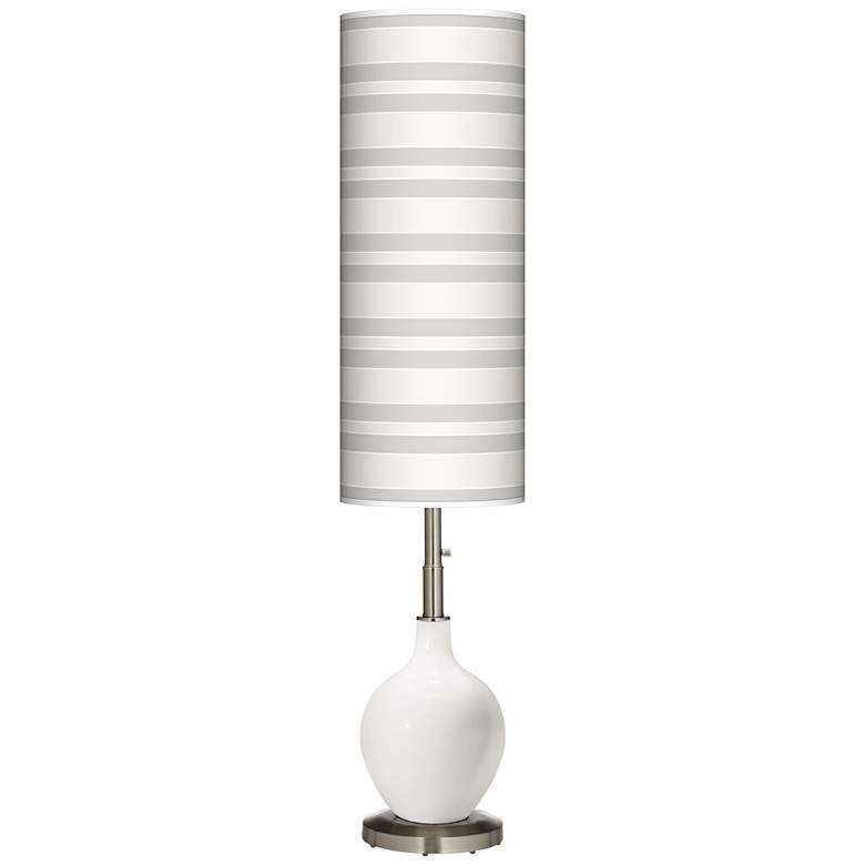 Image 1 Winter White Bold Stripe Ovo Floor Lamp