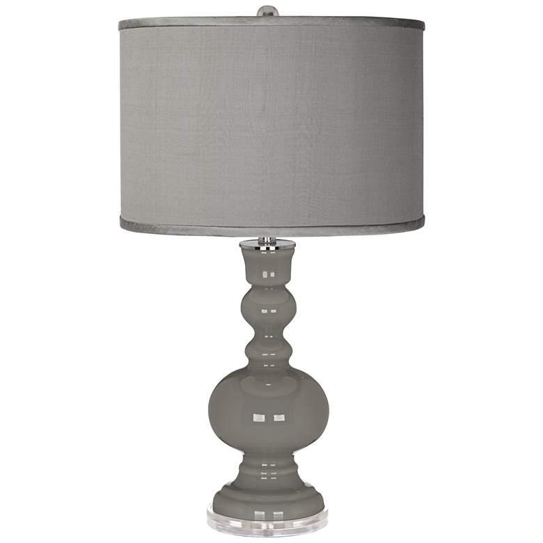 Gauntlet Gray - Gray Faux Silk Apothecary Table Lamp