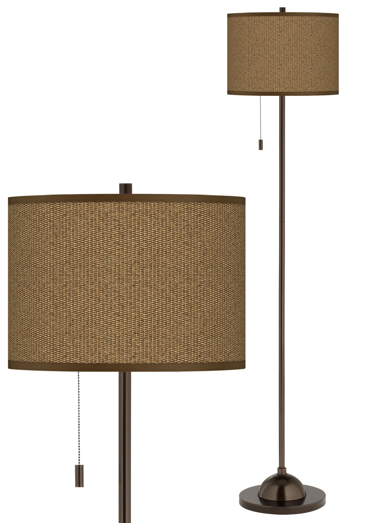 Khaki Giclee Glow Bronze Club Floor Lamp