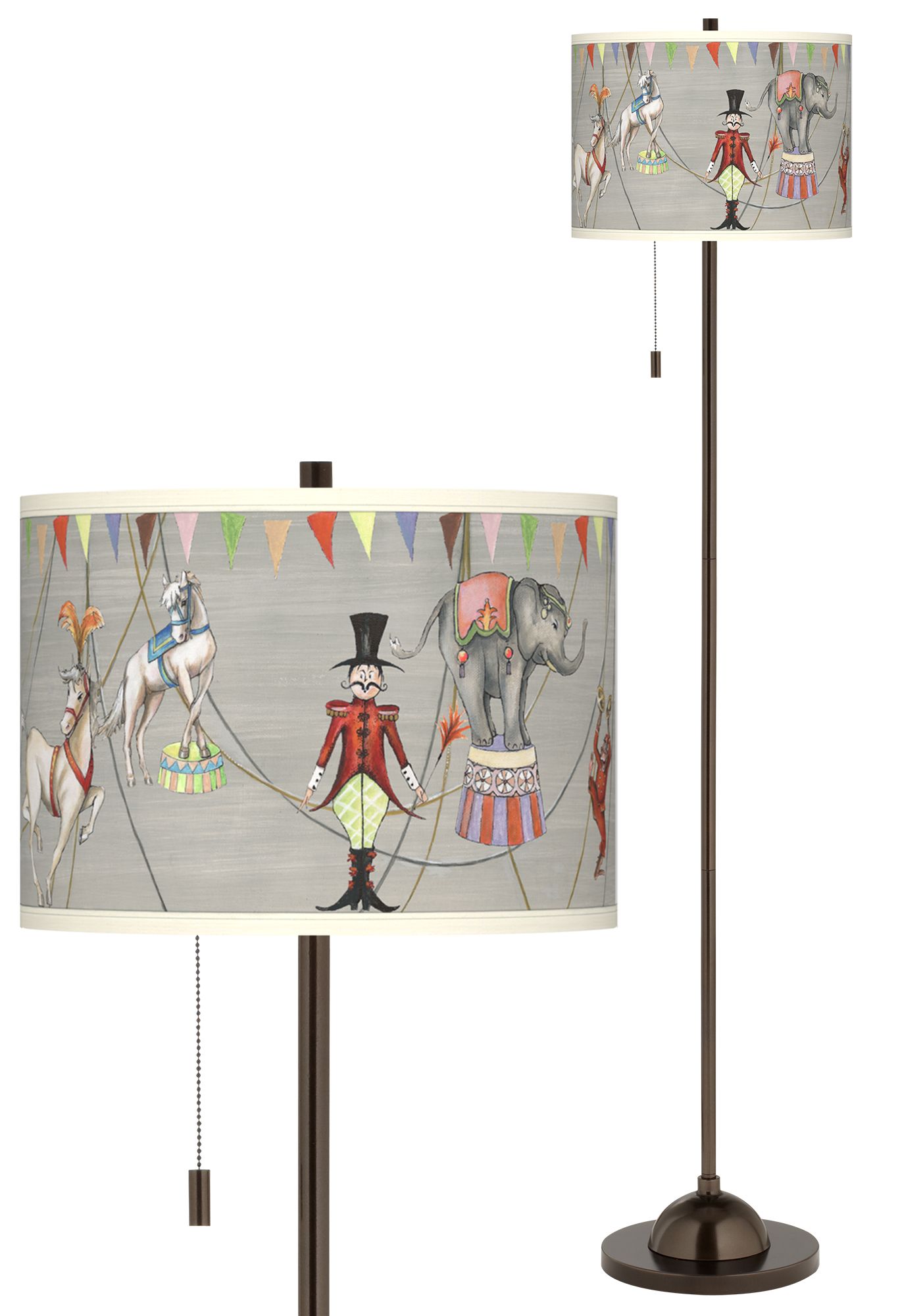 Circus Time Giclee Glow Bronze Club Floor Lamp