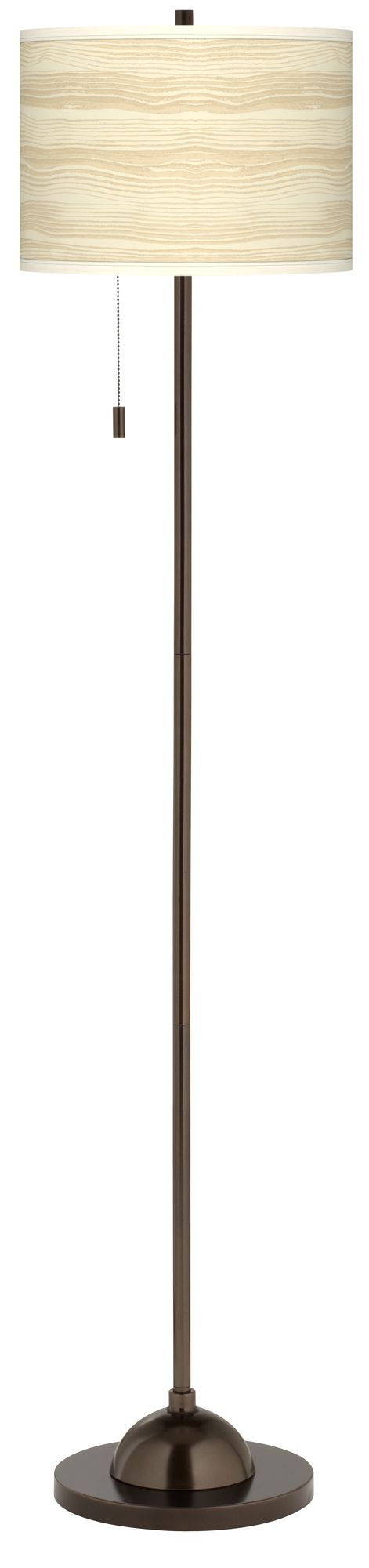 Birch Blonde Giclee Glow Bronze Club Floor Lamp