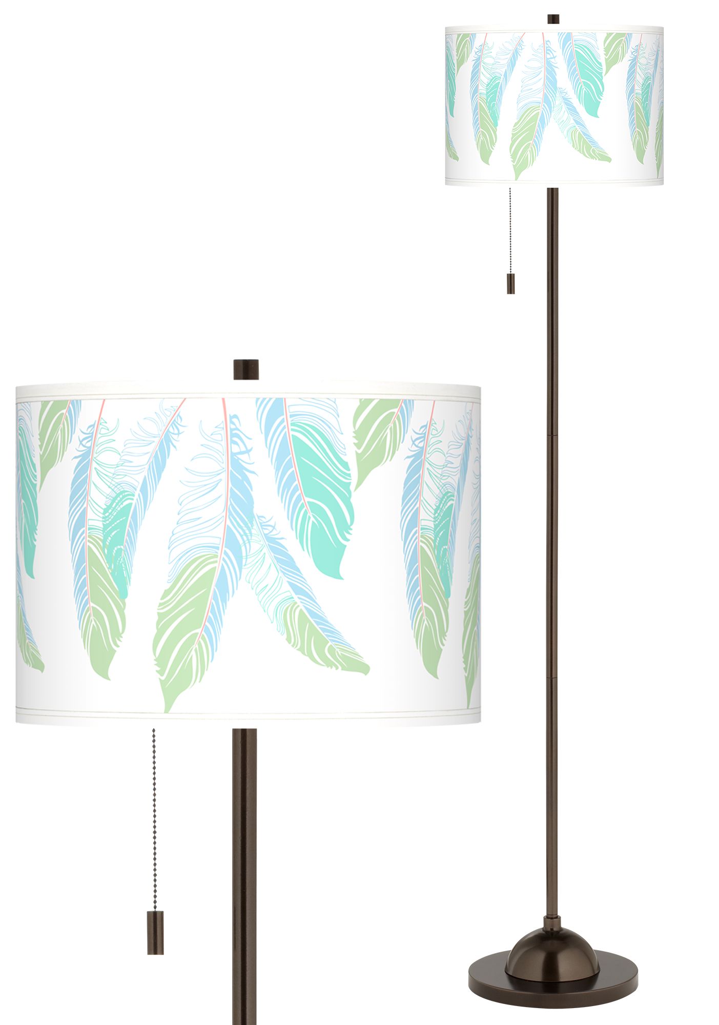 Light as a Feather Giclee Glow Bronze Club Floor Lamp