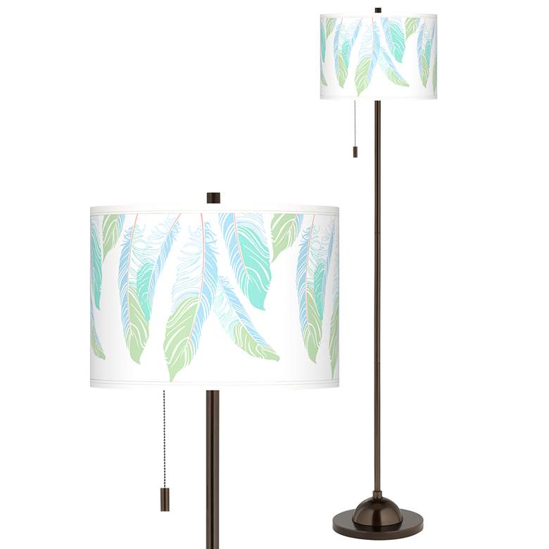 Light as a Feather Giclee Glow Bronze Club Floor Lamp