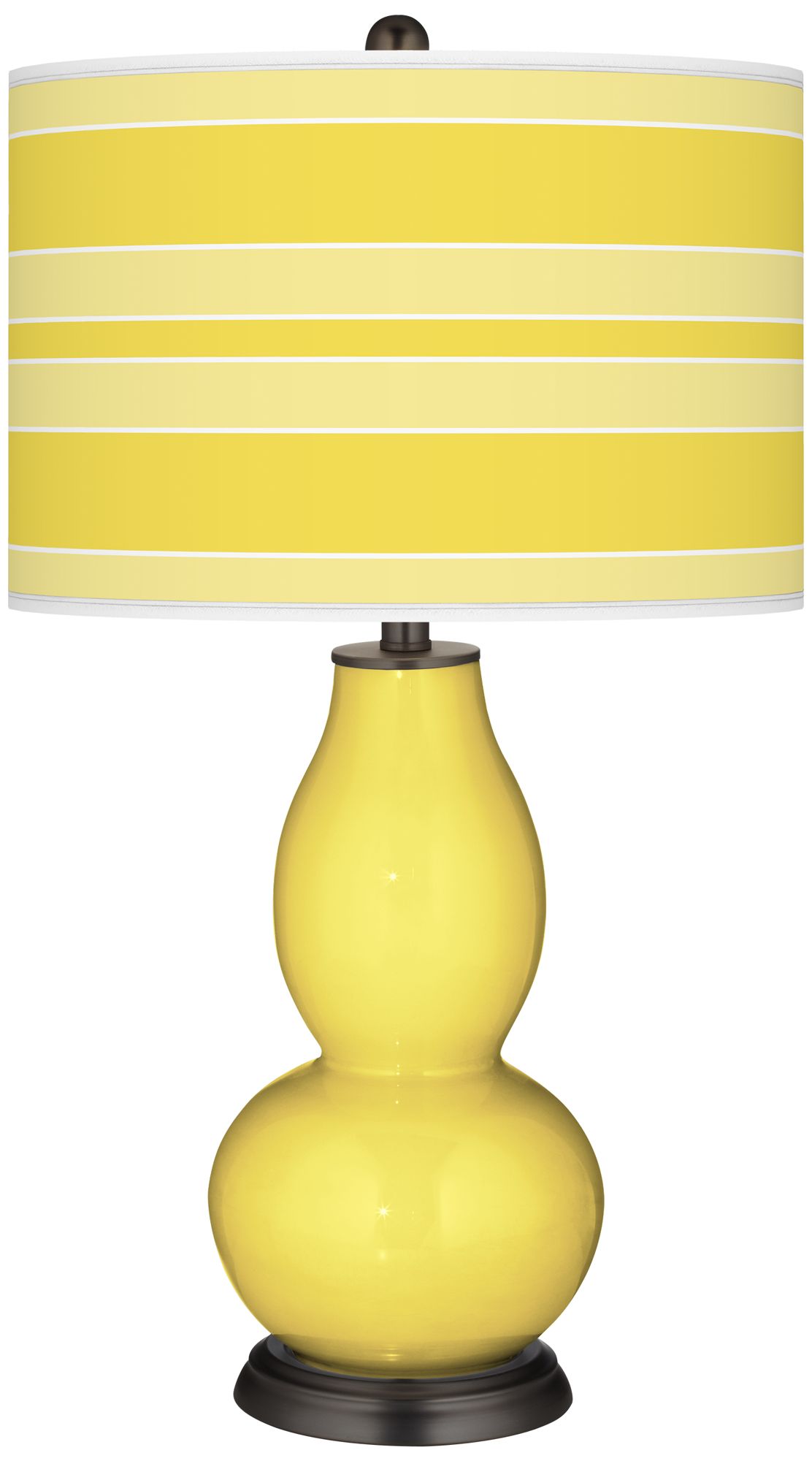 Lemon Twist Bold Stripe Double Gourd Table Lamp