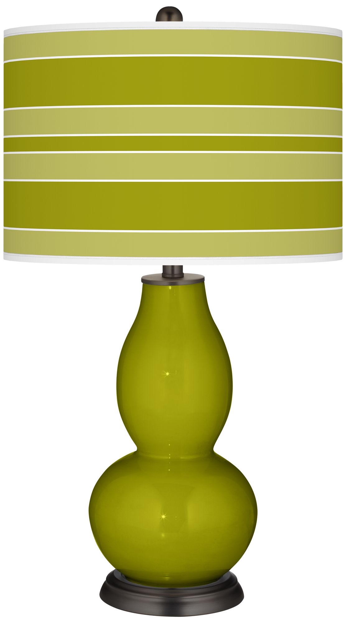 Olive Green Bold Stripe Double Gourd Table Lamp 29Y00 Lamps Plus
