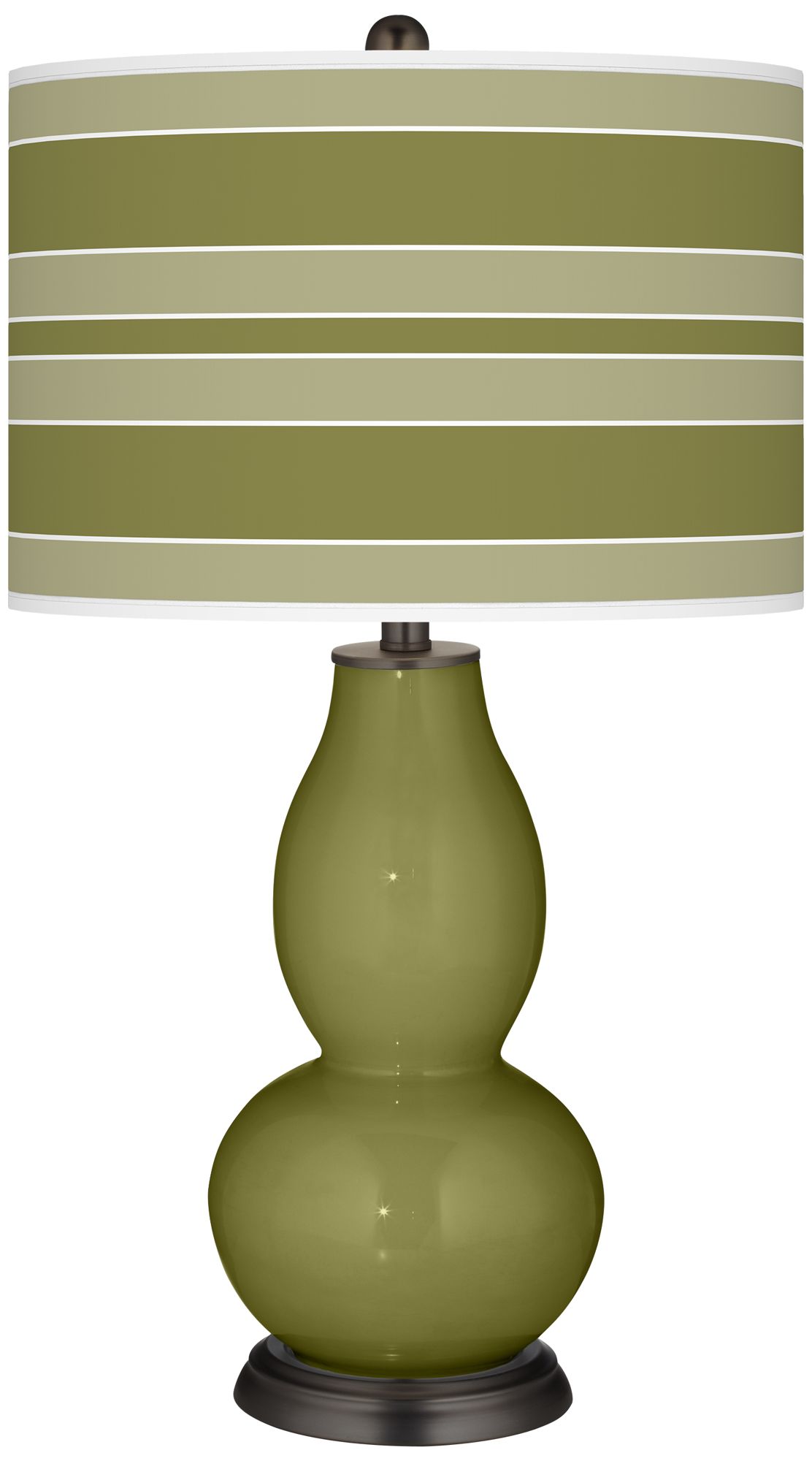 Rural Green Bold Stripe Double Gourd Table Lamp