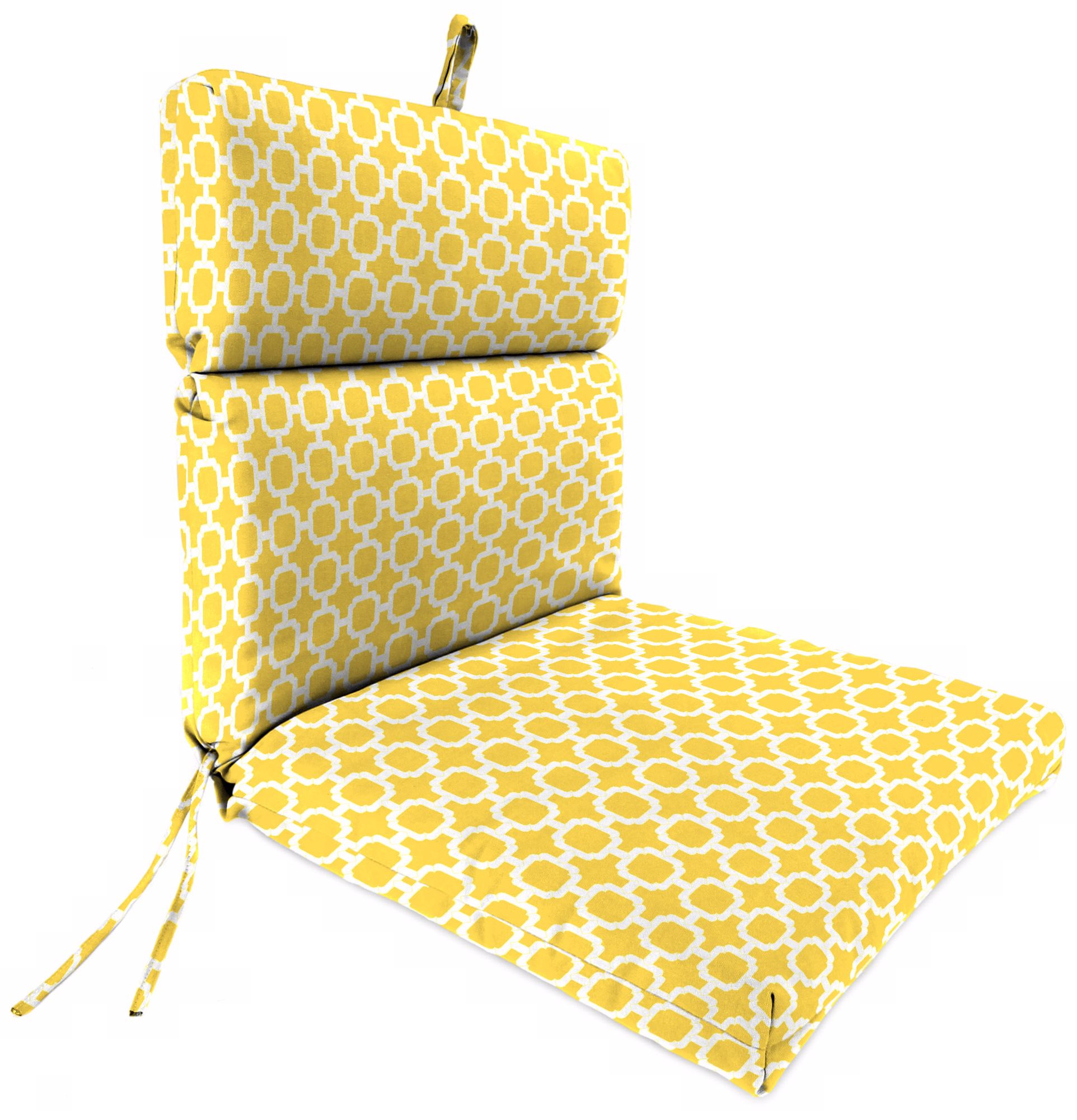 Yellow And Cream French Edge 21 Outdoor Chair Cushion 2d224