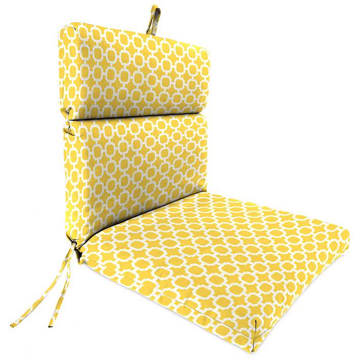 Yellow And Cream French Edge 21 Outdoor Chair Cushion 2d224