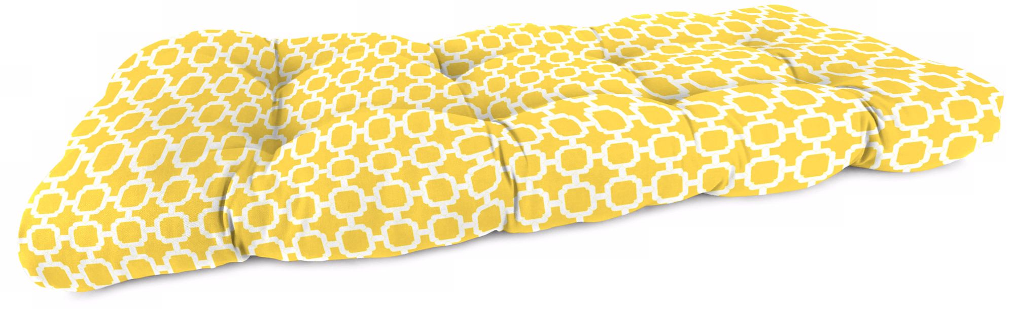 Yellow and Cream Outdoor Settee Cushion