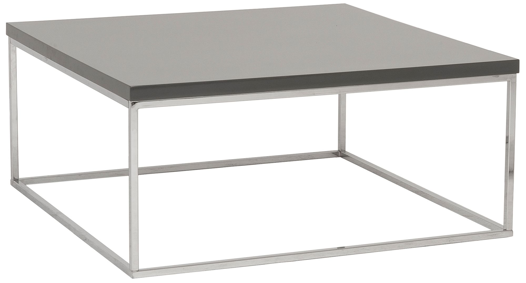 Teresa 36" Square High-Gloss Gray Coffee Table