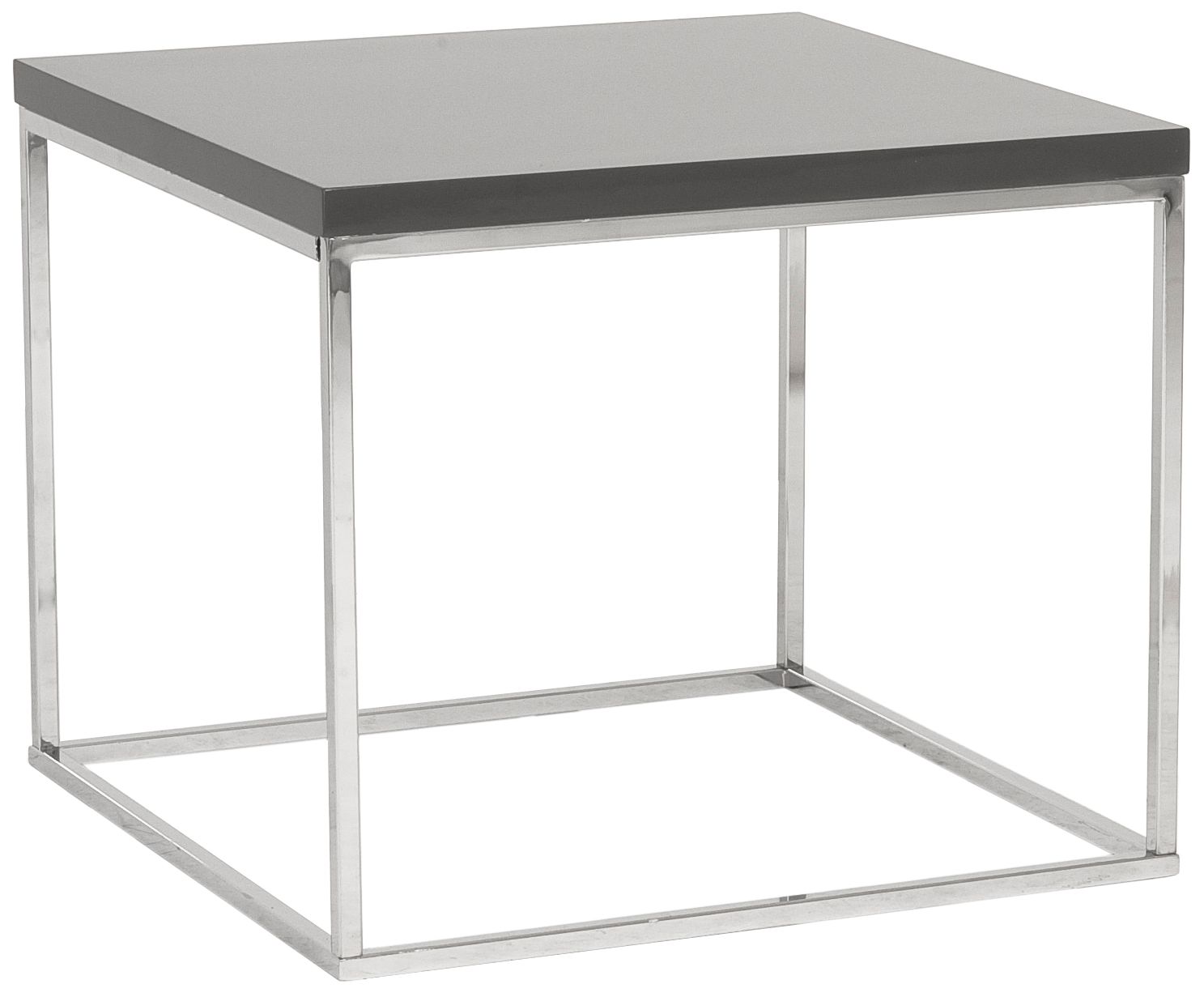 Teresa 23 3/4" Square High-Gloss Gray Modern Side Table