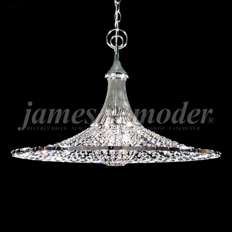 James Moder Contemporary 26&quot;W Silver Crystal Pendant Light