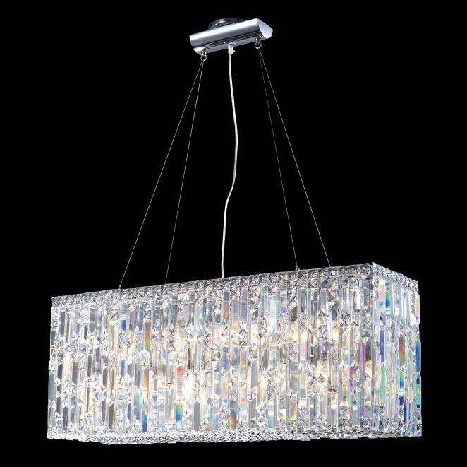 James Moder 33"W Silver Crystal Kitchen Island Light Pendant