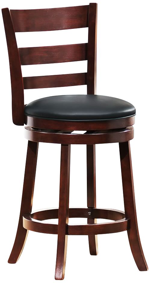 HomeBelle Horizontal Slat Back 24" Swivel Counter Stool