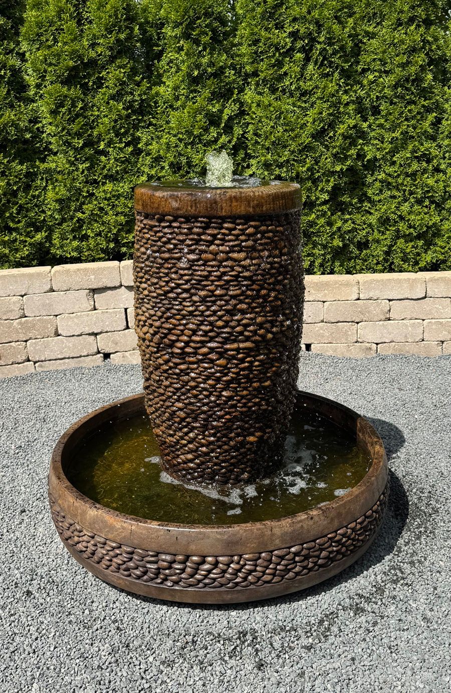 Shimmering Stones 36" Outdoor Bubbler Fountain with Pool