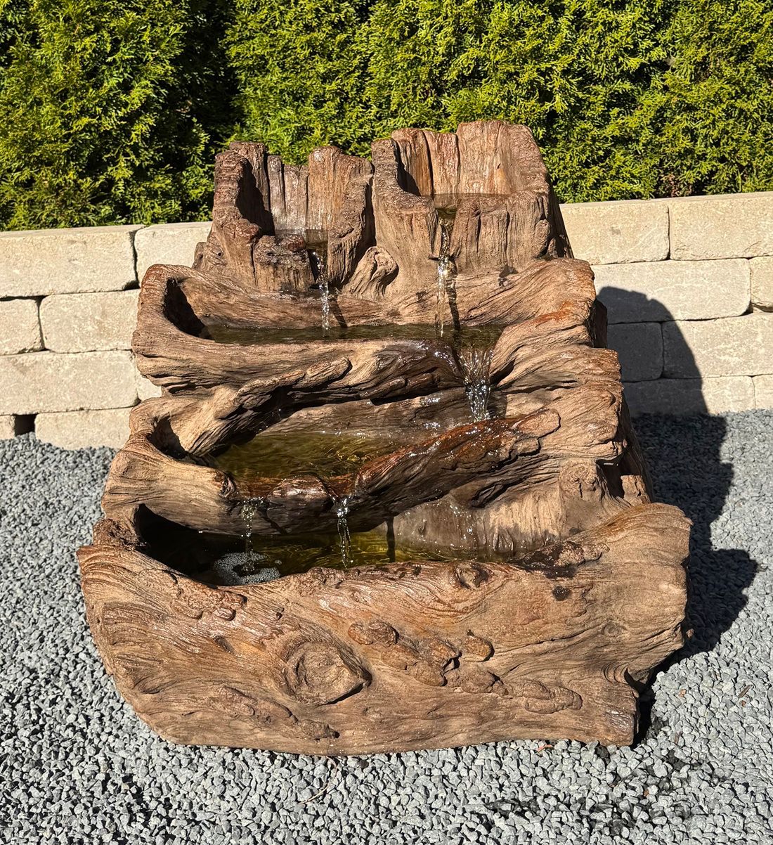 Spilling Logs 23" High Cast Stone Waterfall Garden Fountain