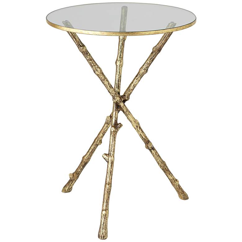 Image 1 Delfina Round Gold Twig Tripod Accent Table