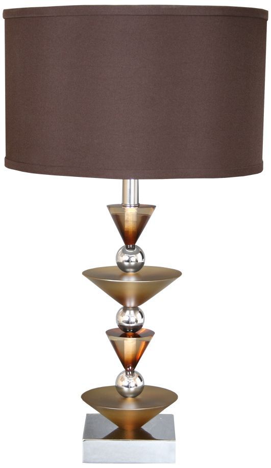 Van Teal Simple Run Wheat Ginger And Chrome Table Lamp