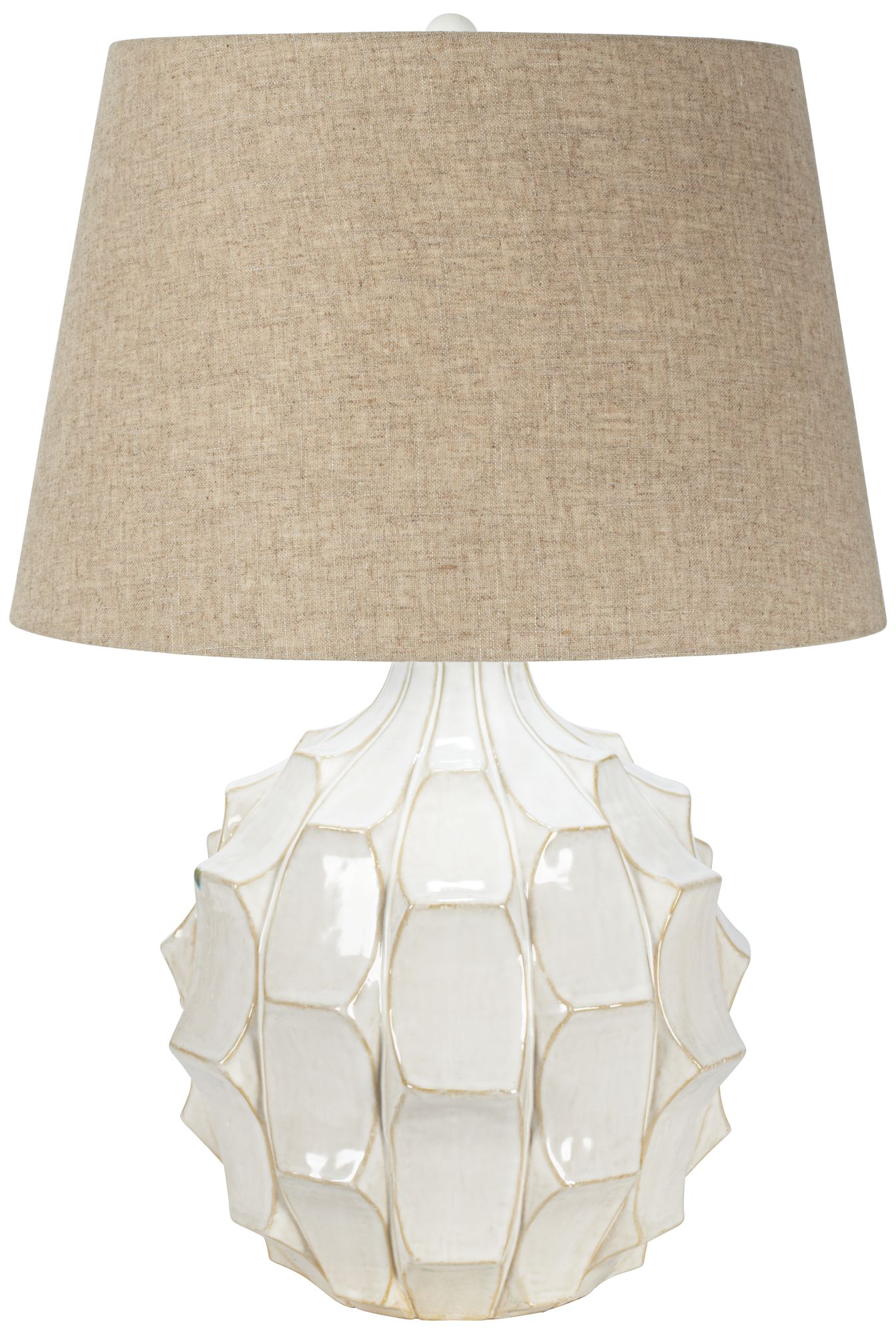 Cosgrove Round Mid-Century White Ceramic Table Lamp ...