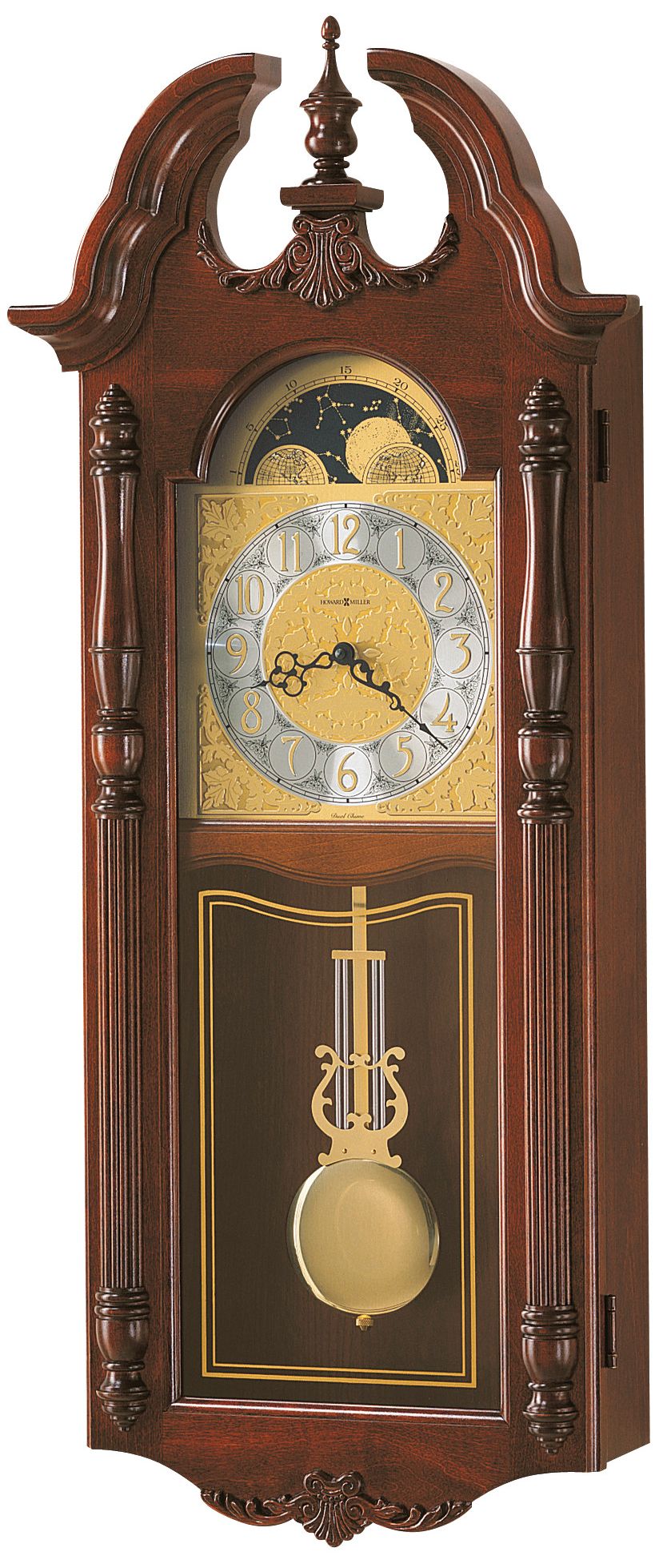 Rowland 32 1/2" High Pendulum Chiming Wall Clock