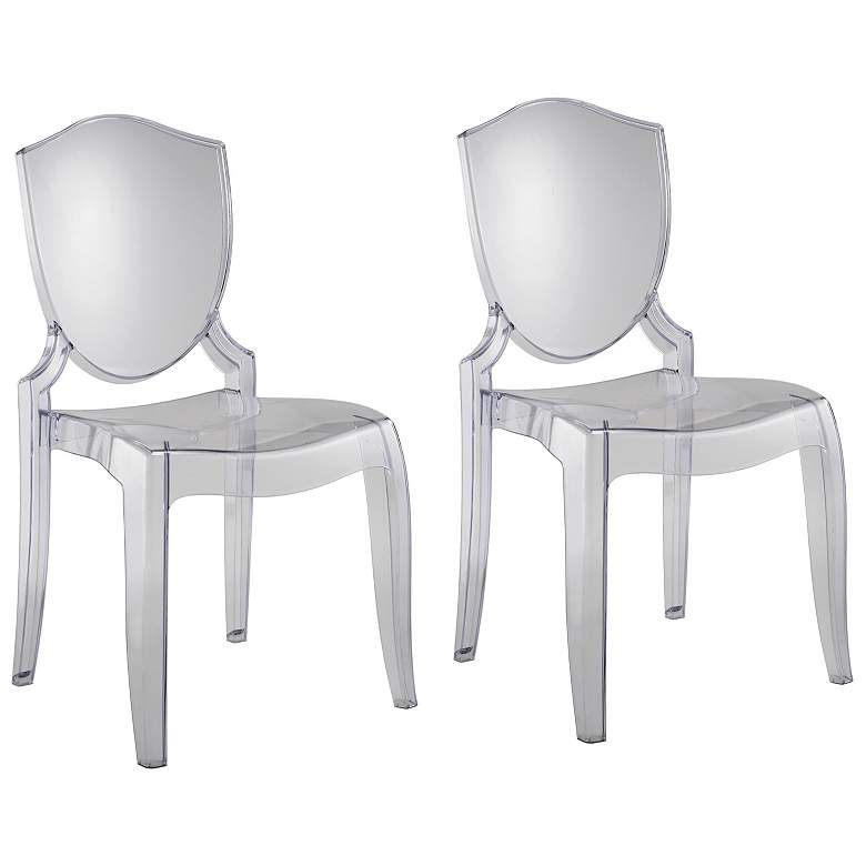 HomeBelle Set of 2 Transparent Chairs