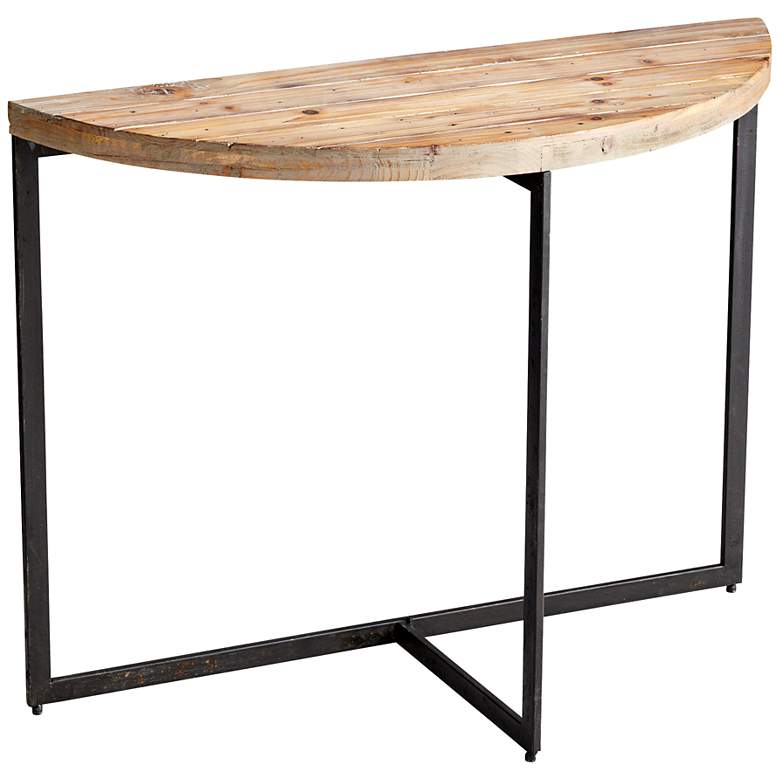 Taro Half-Circle Natural Wood Console Table