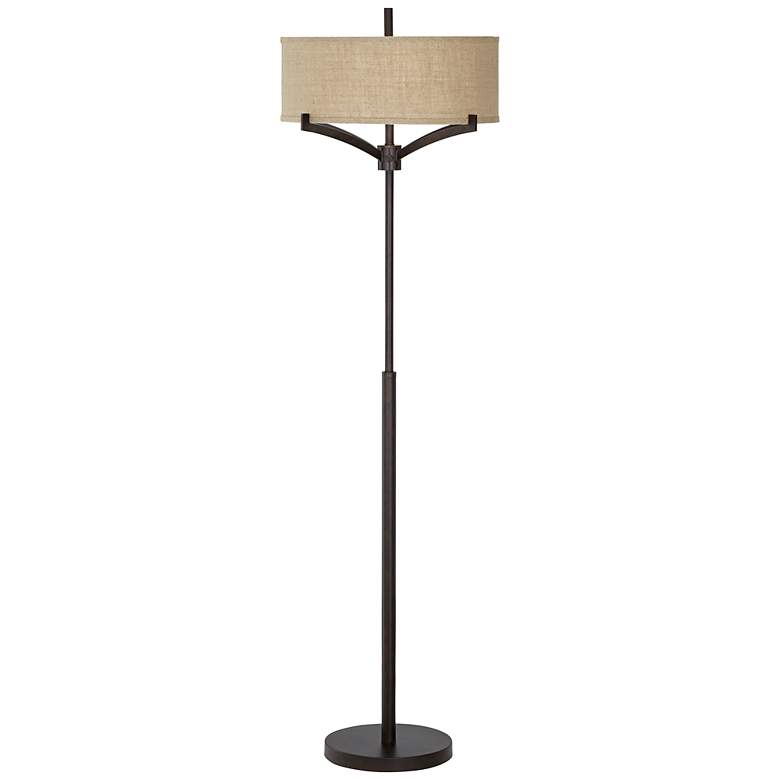 Image 3 Franklin Iron Works&#8482; Tremont Floor Lamp with Burlap Shade