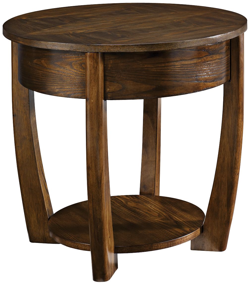 Concierge 26" Wide Medium Brown Finish Round End Table