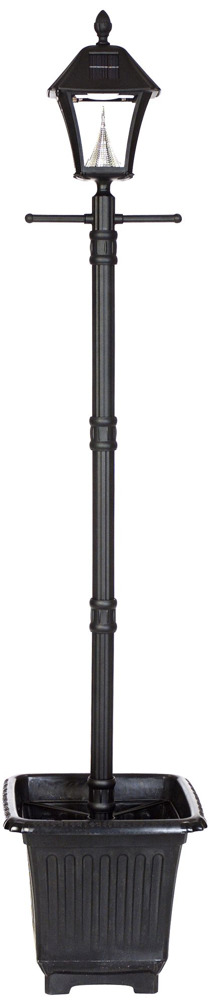 Baytown Black Planter Box 6000K 2-Watt LED Solar Post Light